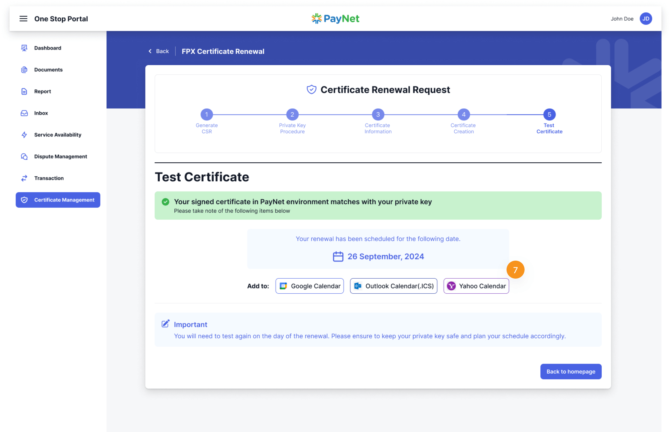 Certificate renewal 14